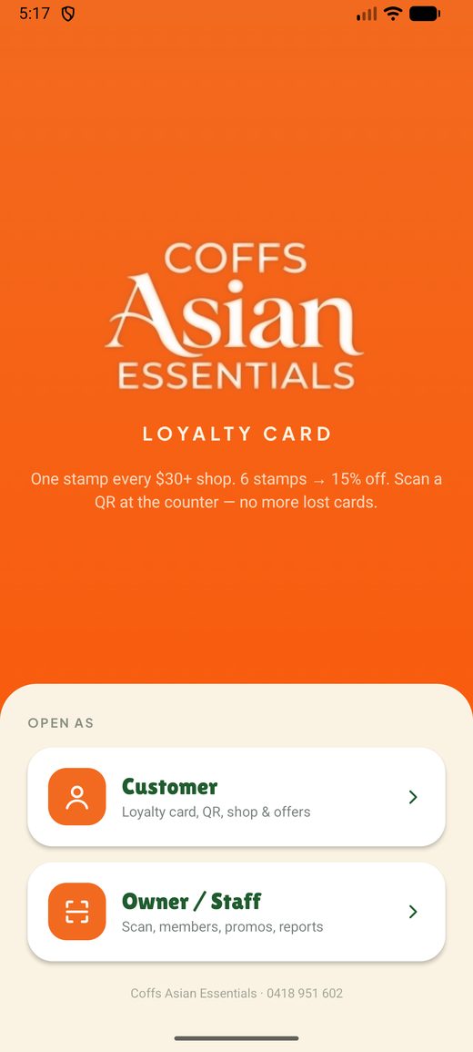 Coffs Asian Essentials screen