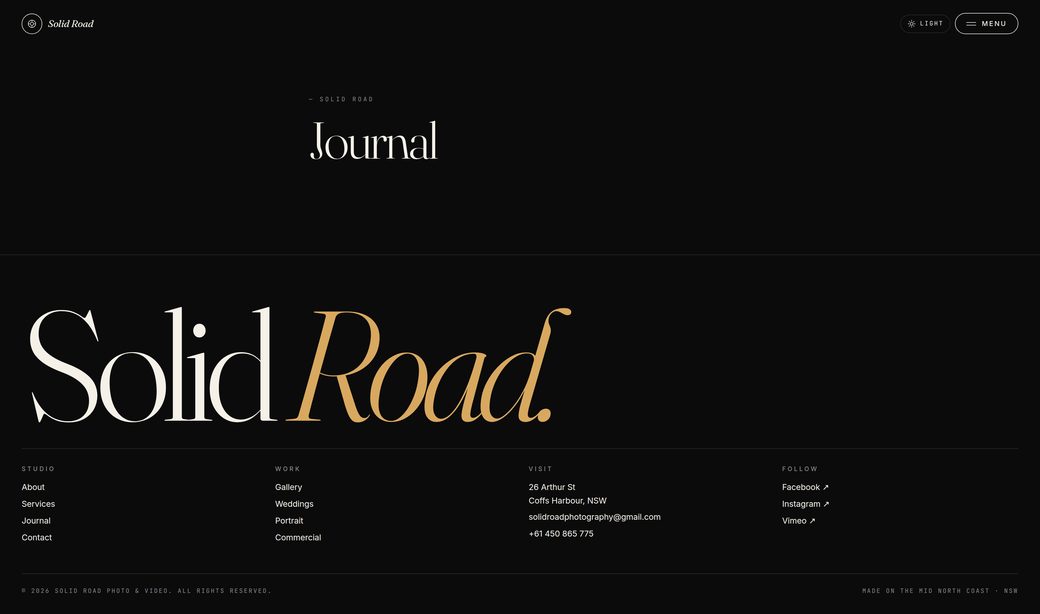 Solid Road Photography screen